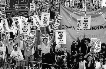 Thatcher was defeated on the issue of the poll tax
